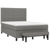 vidaXL Sommier à lattes de lit avec matelas Gris foncé 140x200cm Tissu