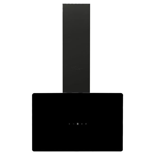 vidaXL Hotte murale 60 cm Acier et verre trempé Noir