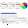 vidaXL Sommier &agrave; lattes de lit avec matelas et LED Blanc 160x200 cm