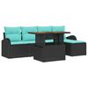 vidaXL Ensemble de canap&eacute; de jardin 6 pc Noir Poly rotin