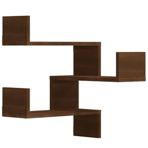 vidaXL &Eacute;tag&egrave;res d'angle murales 2 pcs Ch&ecirc;ne marron 40x40x50 cm Bois