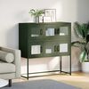 vidaXL Buffet vert olive 100,5x39x107 cm acier laminé à froid
