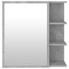 vidaXL Armoire à miroir de salle de bain Gris béton Bois d’ingénierie