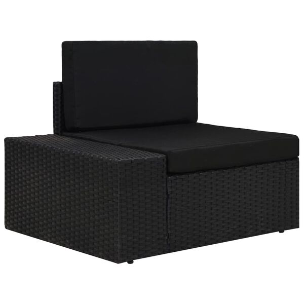 vidaXL Salon de jardin 4 pcs Résine tressée Noir