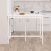 vidaXL Table de bar Blanc 140x80x110 cm Bois massif de pin