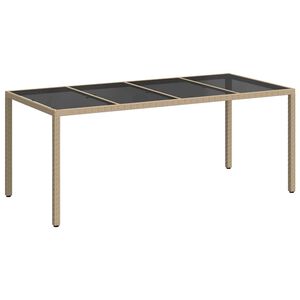 vidaXL Table de Jardin Beige 190 x 90 x 75 cm polyrotin
