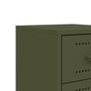 vidaXL Tables de chevet 2 pcs vert olive 36x39x60,5 cm acier
