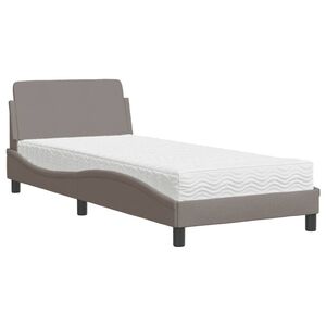 vidaXL Lit avec matelas Dover taupe 80x200 cm tissu