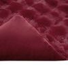 vidaXL Couverture en Fourrure de Lapin Synthétique Rouge Bordeaux