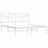 vidaXL Cadre de lit m&eacute;tal sans matelas et t&ecirc;te de lit blanc 183x213 cm
