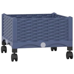 vidaXL Jardini&egrave;re avec Roues Gris Bleu 40 x 40 x 33 cm PP