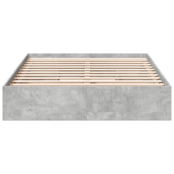 vidaXL Cadre de lit avec tiroirs sans matelas gris b&eacute;ton 135x190 cm