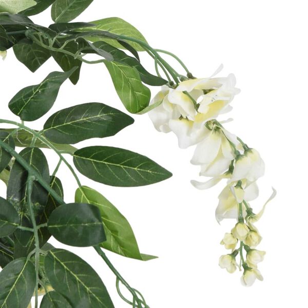 vidaXL Glycine artificielle 560 feuilles 80 cm vert et blanc