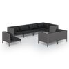 vidaXL Salon de jardin 8 pcs avec coussins R&eacute;sine tress&eacute;e Gris fonc&eacute;