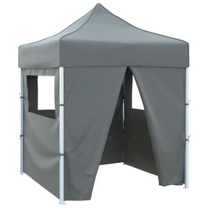 vidaXL Tente de r&eacute;ception pliable avec 4 parois 2x2 m Acier Anthracite