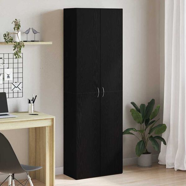 vidaXL Cabinet de Bureau Ch&ecirc;ne noir 60 x 32 x 190 cm Bois d'ing&eacute;nierie