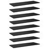 vidaXL Panneaux biblioth&egrave;que 8 pcs Noir brillant 80x30x1,5cm Agglom&eacute;r&eacute;