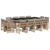 vidaXL Ensemble &agrave; manger de jardin coussins 13 pcs m&eacute;lange beige rotin