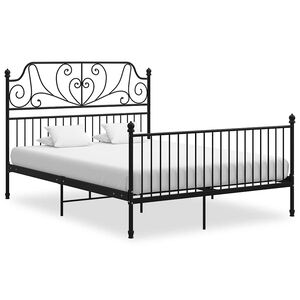 vidaXL Cadre de lit sans matelas noir m&eacute;tal 140x200 cm