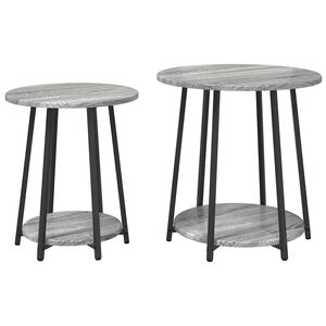 vidaXL Ensemble de tables d'appoint 2 pcs Gris Sonoma et noir