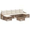 vidaXL Ensemble de canap&eacute; de jardin R&eacute;glable 8 pcs Beige polyrotin