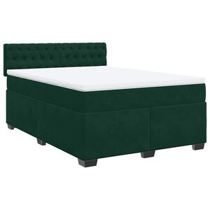 vidaXL Sommier &agrave; lattes de lit et matelas Vert fonc&eacute; 160x200cm Velours
