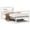 vidaXL Cadre de lit avec t&ecirc;te de lit sans matelas blanc 100x200 cm