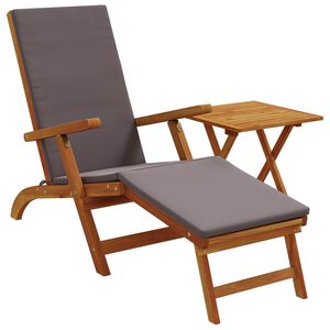 vidaXL Chaise longue inclinable et pliable 2 pcs Gris fonc&eacute;