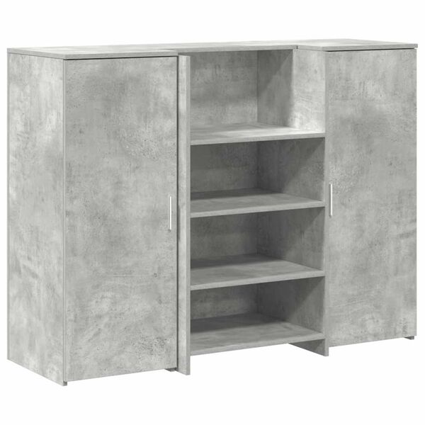 vidaXL Bureau de r&eacute;ception gris b&eacute;ton 135x50x103,5cm bois d'ing&eacute;nierie