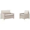 vidaXL Ensemble de Canap&eacute;s 2 pcs Cr&egrave;me Polyester
