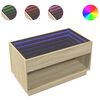 vidaXL Table basse avec LED infini ch&ecirc;ne sonoma 90x50x50 cm