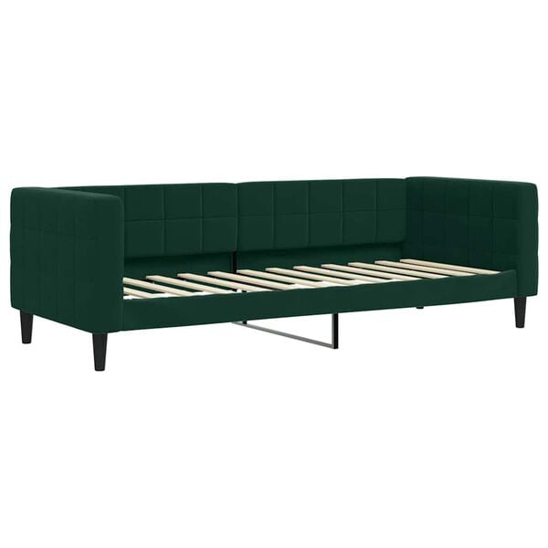 vidaXL Lit de jour avec gigogne et matelas vert foncé 80x200cm velours