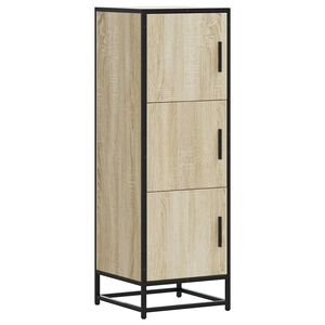 vidaXL Buffet haut ch&ecirc;ne sonoma 35,5x35x106,5 cm bois ing&eacute;nierie m&eacute;tal