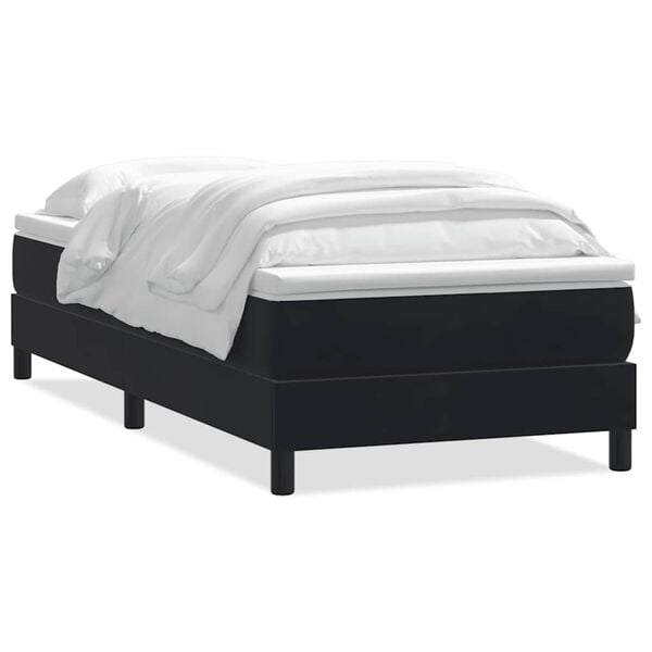 vidaXL Sommier &agrave; lattes de lit avec matelas noir 90x220 cm velours