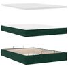 vidaXL Cadre de lit ottoman avec matelas vert fonc&eacute; 140x200 cm velours