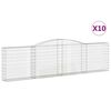 vidaXL Paniers &agrave; gabions arqu&eacute;s 10 pcs 400x30x100/120 cm Fer galvanis&eacute;