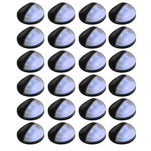 vidaXL Lampes solaires murales &agrave; LED d'ext&eacute;rieur 24 pcs Rond Noir