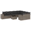 vidaXL Salon de jardin avec coussins 10 pcs gris r&eacute;sine tress&eacute;e