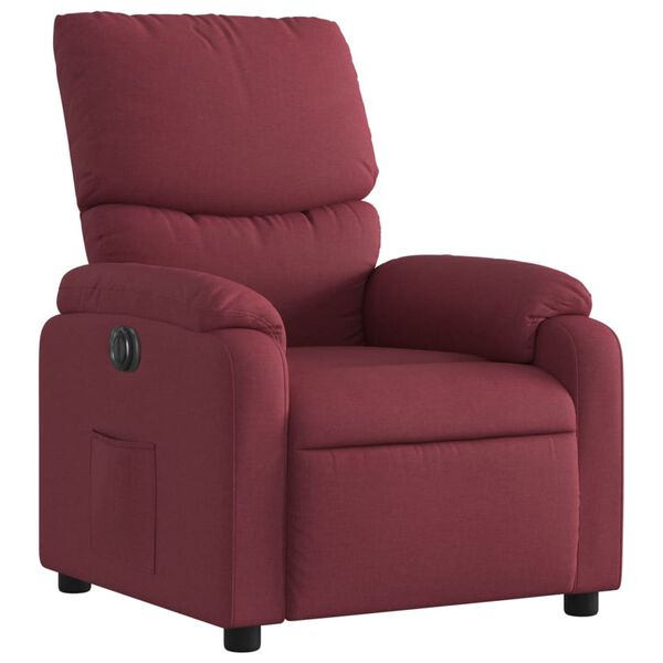 vidaXL Fauteuil inclinable &eacute;lectrique Rouge bordeaux Tissu