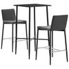 vidaXL Ensemble de bar 3 pcs Similicuir Gris