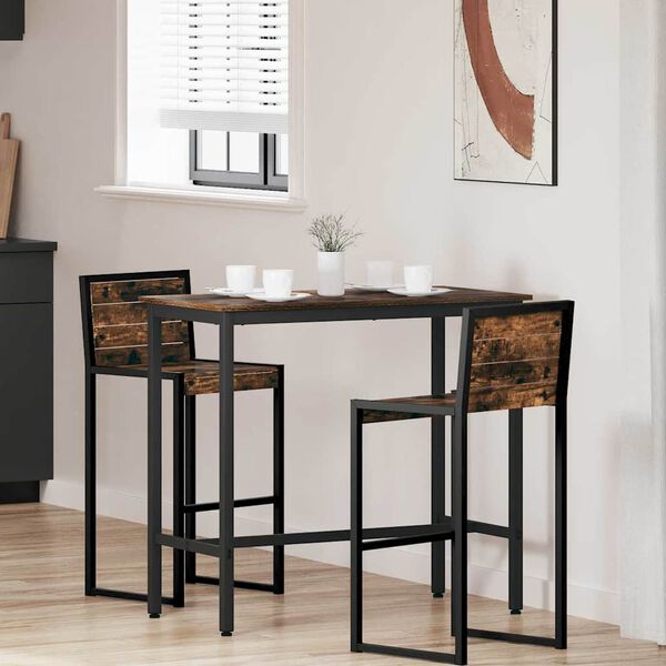 vidaXL table Ch&ecirc;ne fum&eacute; 100 x 50 x 90,5 cm Bois d'ing&eacute;nierie et acier