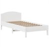 vidaXL Lit biblioth&egrave;que sans matelas blanc 90x200cm bois de pin massif