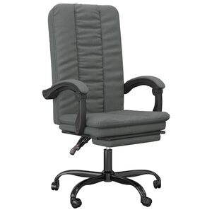 vidaXL Fauteuil inclinable de bureau Gris fonc&eacute; Tissu