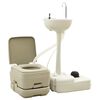 vidaXL Toilette portable de camping 10+10L et support &agrave; lave-mains 20L