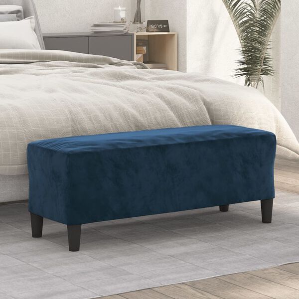 vidaXL Banc Bleu 100x35x41 cm Velours