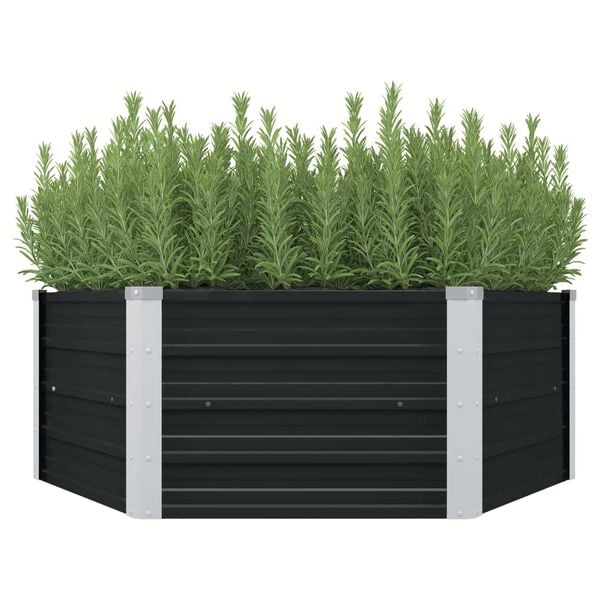 vidaXL Jardini&egrave;re sur&eacute;lev&eacute;e Anthracite 129x129x45 cm Acier galvanis&eacute;