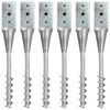 vidaXL Piquets au sol 6 pcs Argent&eacute; 7x7x56 cm Acier galvanis&eacute;