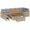 vidaXL Ensemble de canap&eacute; de jardin 9 pc 6-Nombre de places Beige
