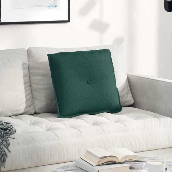 vidaXL Coussin de Dos Vert fonc&eacute; 50 x 19 x 45 cm tissu