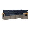 vidaXL Salon de jardin 5 pcs avec coussins gris r&eacute;sine tress&eacute;e